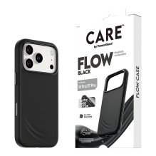 CARE by PanzerGlass Flow dėklas, juodas, skirtas „MagSafe iPhone 17 Pro“ telefonui