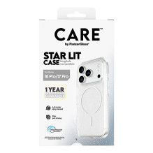 „CARE by PanzerGlass Star “ dėklas, skirtas „MagSafe iPhone 17 Pro“ telefonui. „CARE by PanzerGlass Star “ dėklas, skirtas „MagSafe iPhone 17 Pro“ telefonui.