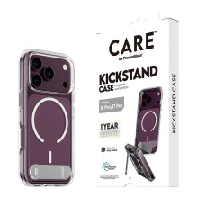 CARE by PanzerGlass skaidrus „m. Weiss MagSafe iPhone 17 Pro“ dėklas su atramėle CARE by PanzerGlass skaidrus „m. Weiss MagSafe iPhone 17 Pro“ dėklas su atramėle
