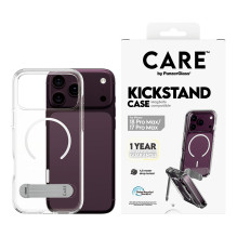 CARE by PanzerGlass skaidrus „Weiss MagSafe iPhone 17 Pro Max“ dėklas su atramėle ir stovu. CARE by PanzerGlass skaidrus „Weiss MagSafe iPhone 17 Pro Max“ dėklas su atramėle ir stovu.