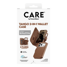 CARE by PanzerGlass Tango 2-in-1 Wallet Case Braun m. „MagSafe iPhone 17 Pro“.