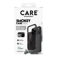 „CARE by PanzerGlass „Smokey“ dėklas, m. Schwarz, „MagSafe iPhone 17 Pro Max“ „CARE by PanzerGlass „Smokey“ dėklas, m. Schwarz, „MagSafe iPhone 17 Pro Max“