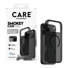 „CARE by PanzerGlass „Smokey“ dėklas, m. Schwarz, „MagSafe iPhone 17 Pro Max“ „CARE by PanzerGlass „Smokey“ dėklas, m. Schwarz, „MagSafe iPhone 17 Pro Max“