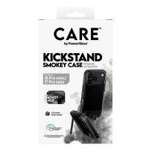 CARE by PanzerGlass Dėklas su kišeniniu stovu „Smokey m. Schwarz MagSafe iPhone 17 Pro Max“ telefonui CARE by PanzerGlass Dėklas su kišeniniu stovu „Smokey m. Schwarz MagSafe iPhone 17 Pro Max“ telefonui