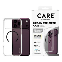 CARE by PanzerGlass Urban Explorer dėklas, permatomas, juodos spalvos, MagSafe iPhone 17 Pro Max dėklas CARE by PanzerGlass Urban Explorer dėklas, permatomas, juodos spalvos, MagSafe iPhone 17 Pro Max dėklas