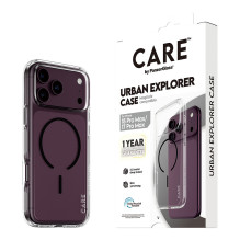 CARE by PanzerGlass Urban Explorer dėklas, permatomas, juodos spalvos, MagSafe iPhone 17 Pro Max dėklas CARE by PanzerGlass Urban Explorer dėklas, permatomas, juodos spalvos, MagSafe iPhone 17 Pro Max dėklas