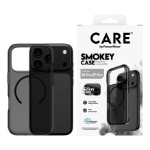 „CARE by PanzerGlass „Smokey“ dėklas, m. Schwarz, „MagSafe iPhone 17 Pro“ „CARE by PanzerGlass „Smokey“ dėklas, m. Schwarz, „MagSafe iPhone 17 Pro“