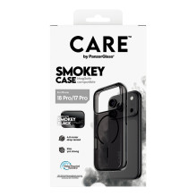 „CARE by PanzerGlass „Smokey“ dėklas, m. Schwarz, „MagSafe iPhone 17 Pro“ „CARE by PanzerGlass „Smokey“ dėklas, m. Schwarz, „MagSafe iPhone 17 Pro“
