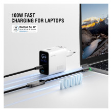 4smarts Ladegert GaN Flex Screen AI 100W 2 USB-C+1 USB-A wei 4smarts Ladegert GaN Flex Screen AI 100W 2 USB-C+1 USB-A wei
