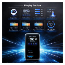 4smarts Ladegert GaN Flex Screen AI 100W 2 USB-C+1 USB-A wei 4smarts Ladegert GaN Flex Screen AI 100W 2 USB-C+1 USB-A wei