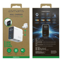4smarts Ladegert GaN Flex Screen AI 100W 2 USB-C+1 USB-A wei 4smarts Ladegert GaN Flex Screen AI 100W 2 USB-C+1 USB-A wei