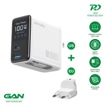 4smarts Ladegert GaN Flex Screen AI 100W 2 USB-C+1 USB-A wei 4smarts Ladegert GaN Flex Screen AI 100W 2 USB-C+1 USB-A wei