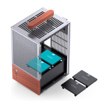 Jonsbo T6 PC Gehäuse, Mini-Tower, Mini-ITX, Tempered Glass, Holz - silber Jonsbo T6 PC Gehäuse, Mini-Tower, Mini-ITX, Tempered Glass, Holz - silber