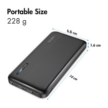 Logilink Mobile Power Bank, LiPo, 10.000 mAh, USB-C in / out, black Logilink Mobile Power Bank, LiPo, 10.000 mAh, USB-C in / out, black
