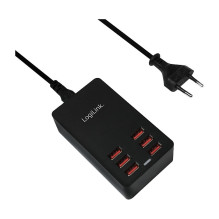 LogiLink USB Table Charger, 6 Port, 32W, black LogiLink USB Table Charger, 6 Port, 32W, black