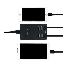 LogiLink USB Table Charger, 6 Port, 32W, black LogiLink USB Table Charger, 6 Port, 32W, black