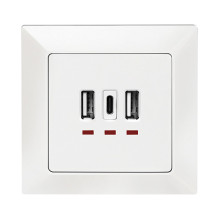 Unterputz-Steckdose, 2x USB-A, 1x USB-C Unterputz-Steckdose, 2x USB-A, 1x USB-C