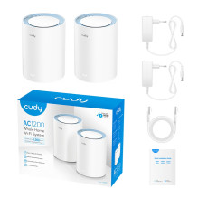 „Cudy M1200“ 2 vnt. tinklinio ryšio „Wi-Fi“ sistema, dviejų dažnių (2,4 GHz / 5 GHz), „Wi-Fi 5“ (802.11ac), balta, 1 vid „Cudy M1200“ 2 vnt. tinklinio ryšio „Wi-Fi“ sistema, dviejų dažnių (2,4 GHz / 5 GHz), „Wi-Fi 5“ (802.11ac), balta, 1 vid