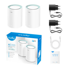 Router CUDY M1300 Access Point Dual-band (2.4 GHz / 5 GHz) Wi-Fi 5 (802.11ac) 2-pack White Router CUDY M1300 Access Point Dual-band (2.4 GHz / 5 GHz) Wi-Fi 5 (802.11ac) 2-pack White
