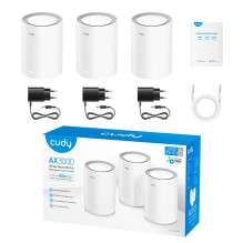 Cudy AX3000 „Wi-Fi 6 Mesh“ 2.5G Dviejų dažnių (2,4 GHz / 5 GHz) „Wi-Fi 6“ sprendimas ( 802.11ax ) Baltas Vidinis Cudy AX3000 „Wi-Fi 6 Mesh“ 2.5G Dviejų dažnių (2,4 GHz / 5 GHz) „Wi-Fi 6“ sprendimas ( 802.11ax ) Baltas Vidinis