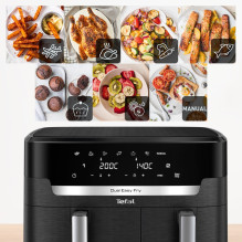Karšto oro gruzdintuvė - Tefal Easy Fry Dual XXL EY9428E0 11 l juoda