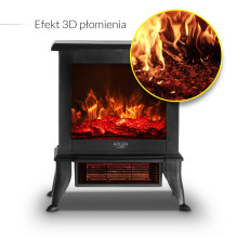 Elektrinis židinys - Adler AD 7754 1 000 W / 1 800 W juodas