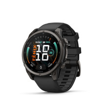 Garmin Fenix 9 - 47mm, Carbon Grey DLC Titanium with Black Silicone Band