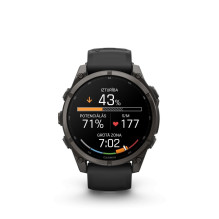 Garmin Fenix 9 - 47mm, Carbon Grey DLC Titanium with Black Silicone Band