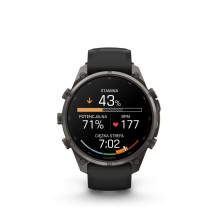 Garmin Fenix 9 Pro - 47mm Carbon Gray DLC Titanium with Black / Pebble Grey Silicone Band