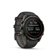 Garmin Fenix 9 Pro - inReach, 47mm Carbon Gray DLC Titanium with Black / Pebble Grey Silicone Band
