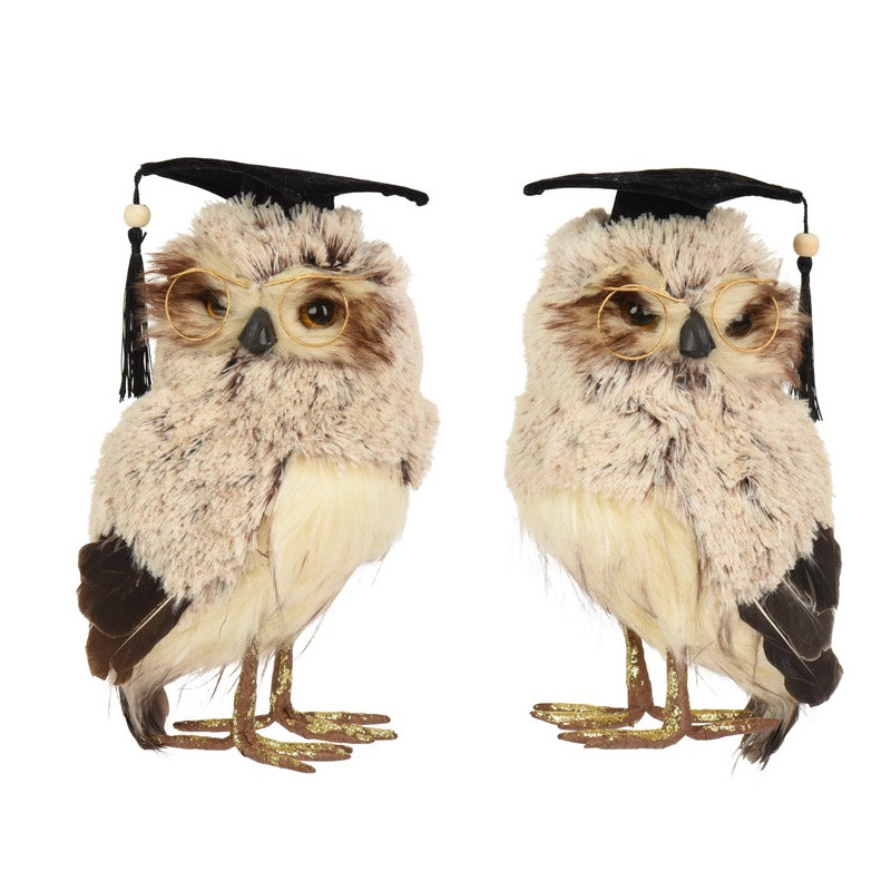 Kalėdinė dekoracija Decoris Owl 704626, 28 cm, ruda