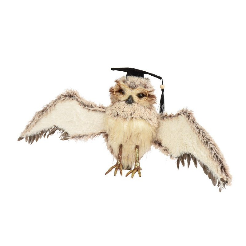 Kalėdinė dekoracija Decoris Owl 704628, 28 cm, ruda