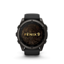 Garmin Fenix 9 - 51mm, Carbon Grey DLC Titanium with Black Silicone Band