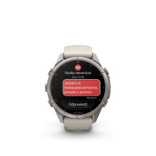Garmin Fenix 9 Pro - inReach, 43mm Titanium with Fog Grey / Dark Sandstone Silicone Band