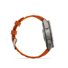 Garmin Fenix 9 Pro - inReach, 47mm Titanium with Autumn Orange / Spark Orange Silicone Ban