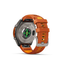Garmin Fenix 9 Pro - inReach, 47mm Titanium with Autumn Orange / Spark Orange Silicone Ban