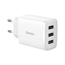 Baseus Travel Charger Compact wall Charger U+U+U, 17W EU White (CCXJ020102) - ONLY BOX DAMAGE Baseus Travel Charger Compact wall Charger U+U+U, 17W EU White (CCXJ020102) - ONLY BOX DAMAGE