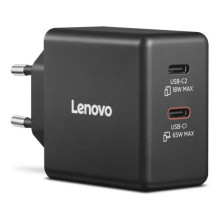 Lenovo Dual USB-C 65W GaN įkroviklis Lenovo Dual USB-C 65W GaN įkroviklis