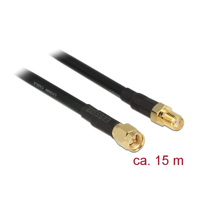 Delock SMA, MF, 15m, Black - 89425