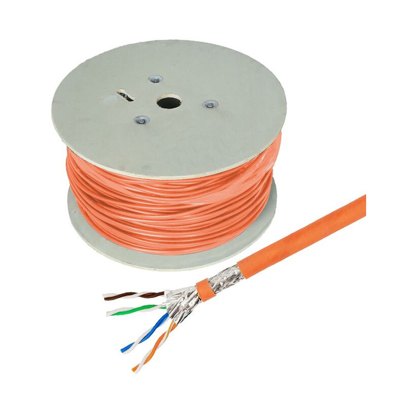 Digitus High-quality Helos installation cable, Raw Cat.7 cable, S / FTP, PiMF, LSZH, Orange, 500m drum