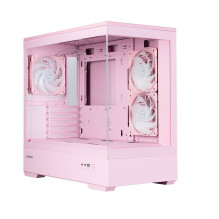 Zalman P30 V2, mATX Mini Tower PC Case, 3 x 120mm ARGB Fans, Pink