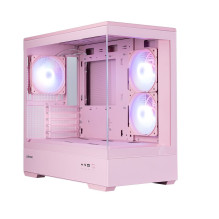 Zalman P30 V2, mATX Mini Tower PC Case, 3 x 120mm ARGB Fans, Pink