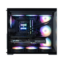 Zalman D40F, ATX Mid Tower PC Case, 7 x 120mm FRGB Fans, Black