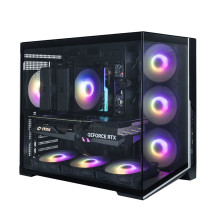 Zalman D40, ATX Mid Tower PC Case, 7 x 120mm ARGB Fans, Black