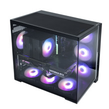 Zalman D40, ATX Mid Tower PC Case, 7 x 120mm ARGB Fans, Black