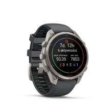 Garmin Fenix 9 Pro - inReach, 47mm Titanium with Graphite / Black Silicone Band