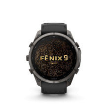 Garmin Fenix 9 Pro - inReach, 51mm Carbon Gray DLC Titanium with Black / Pebble Grey Silicone Band