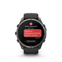 Garmin Fenix 9 Pro - inReach, 51mm Carbon Gray DLC Titanium with Black / Pebble Grey Silicone Band