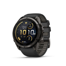 Garmin Fenix 9 Pro - inReach, 51mm Carbon Gray DLC Titanium with Black / Pebble Grey Silicone Band