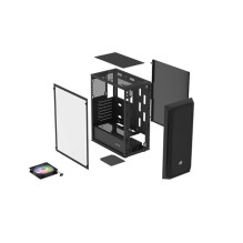 FURY SHOBO SH4 RGB MIDI bokšto korpusas su langeliu, juodas FURY SHOBO SH4 RGB MIDI bokšto korpusas su langeliu, juodas